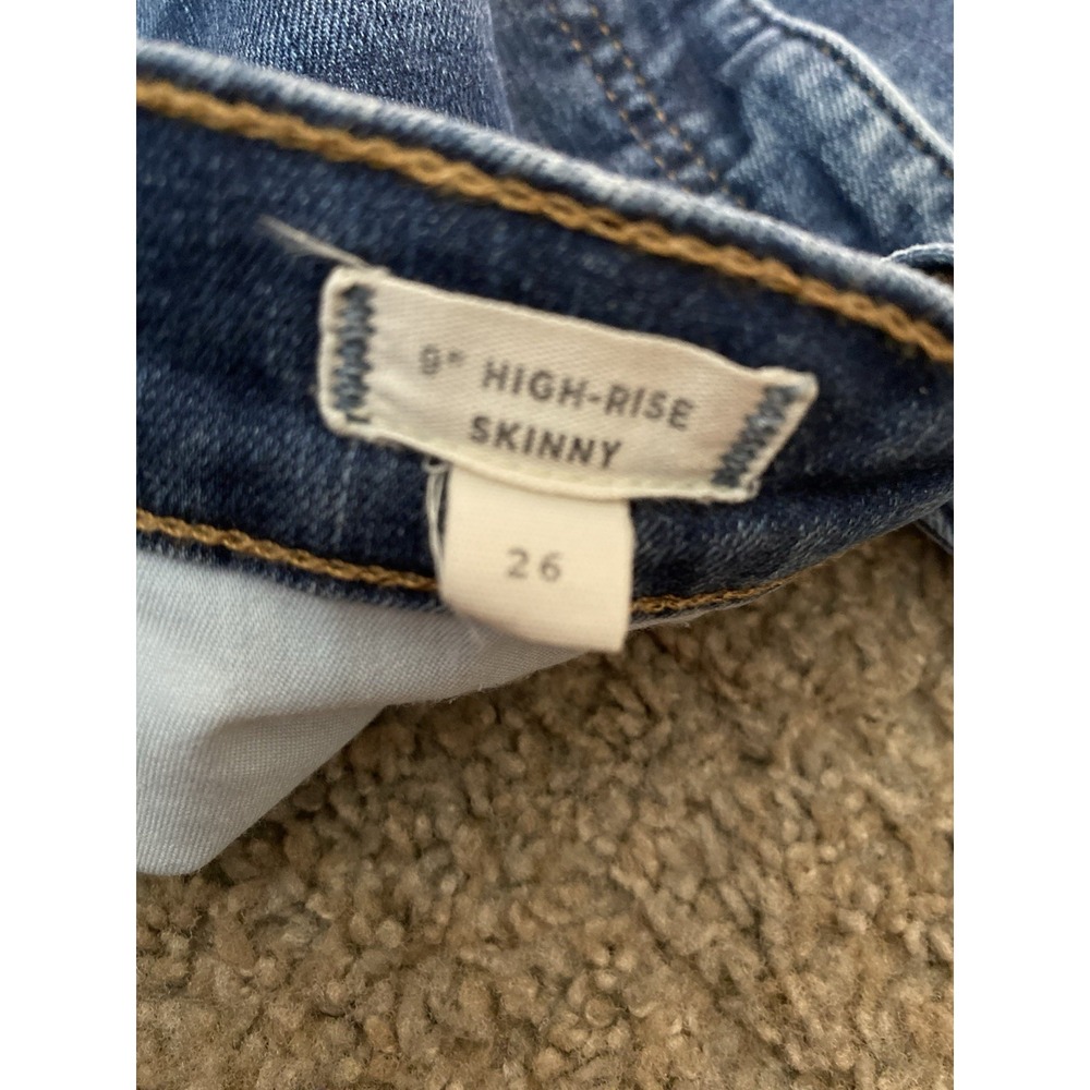 MADEWELL Womens Jeans Size 26 Blue Denim Distressed Skinny 9" High-Rise - Picture 5 of 8